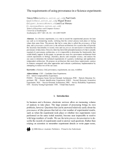 The requirements of using provenance in e