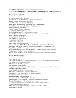 CONTEMPORARY CREATIVE NONFICTION READING LIST