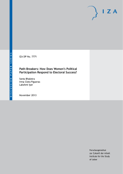 Path-Breakers: How Does Women`s Political Participation Respond