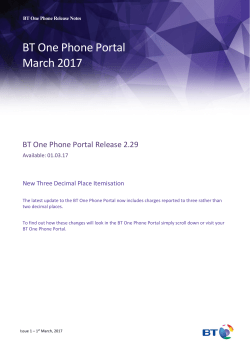 BT One Phone Release Notes - Help and Contact | BT Business