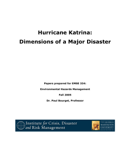 Hurricane Katrina: Dimensions of a Major Disaster