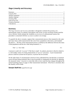 Gage Linearity and Accuracy