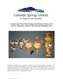 Commercial Water Meter Sizing Form