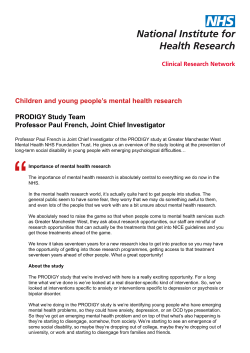 Children and young people`s mental health research