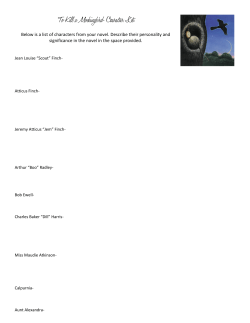 To Kill a Mockingbird- Character List