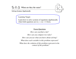 Focus Questions How can you find a rule? How can you compare