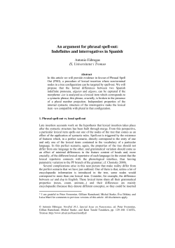 An argument for phrasal spell-out