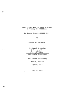 Mrs. Frisby and the Rats of NIMH - Cardinal Scholar Home