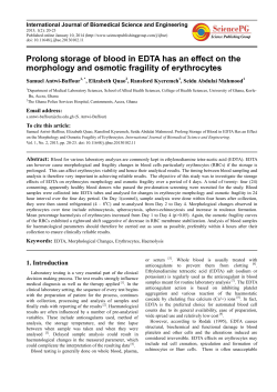 Prolong storage of blood in EDTA has an effect on the morphology