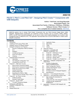 Designing PSoC Creator&trade; Components with UDB Datapaths