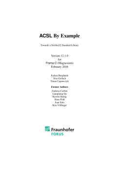 ACSL By Example - UMD Department of Computer Science