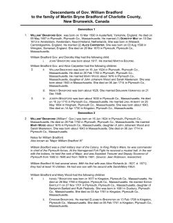 Descendants of Gov. William Bradford to the family of Martin Bryne
