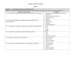 GRADE 3 SOCIAL STUDIES History Standard 1