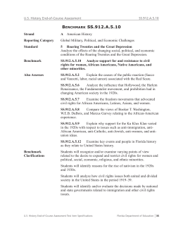 Florida US History End-of-Course Assessment Test Item Specifications