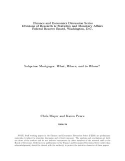Subprime Mortgages: What, Where, and to Whom?