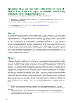 Application of za&iuml; and rock bunds in the northwest region of