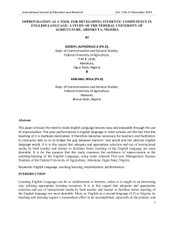 improvisation as a tool for developing students` competence in