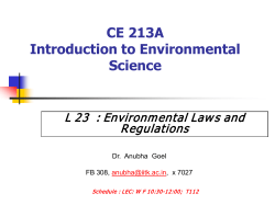 L23: Environmental Law and Legislation