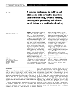 A complex background in children and adolescents with psychiatric