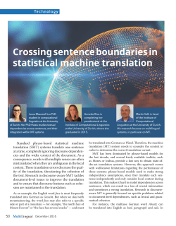 Crossing sentence boundaries in statistical machine translation