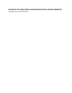 BYLAWS OF THE TEXAS DENTAL ASSOCIATION POLITICAL