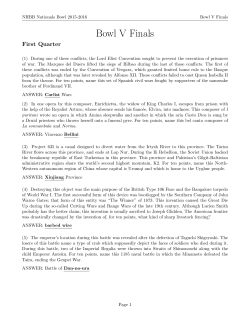 Bowl V Finals - National History Bowl