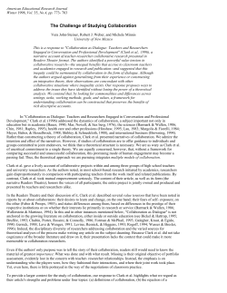 The Challenge of Studying Collaboration
