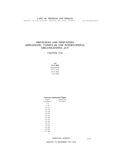 Privileges and Immunities (Diplomatic, Consular and International