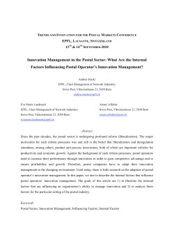 Innovation Management in the Postal Sector: What Are the Internal