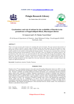 Geochemistry and role of calcium for the availability of fluoride in the