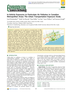 In-Vehicle Exposures to Particulate Air Pollution in Canadian
