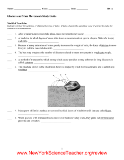 Glaciers and Mass Movements Study Guide