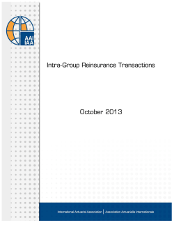 Intra-Group Reinsurance - International Actuarial Association
