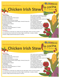 Irish Stew - City of Redwood City