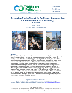 Evaluating Public Transit As An Energy Conservation and Emission