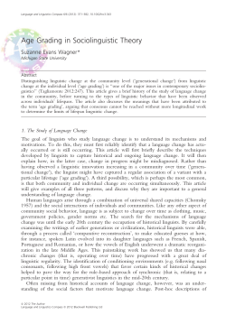 Age Grading in Sociolinguistic Theory