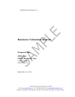 Sample Business Valuation Report