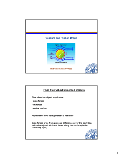 Pressure and Friction Drag I Fluid Flow About Immersed Objects