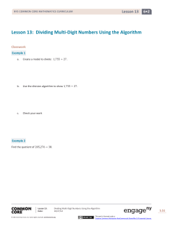 Lesson 13: Dividing Multi-Digit Numbers Using the