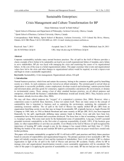 Crisis Management and Culture Transformation for BP