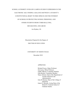 School authority over off-campus student expression