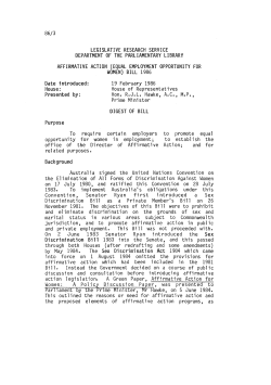 Affirmative Action (Equal Employment Opportunity for Women) Bill
