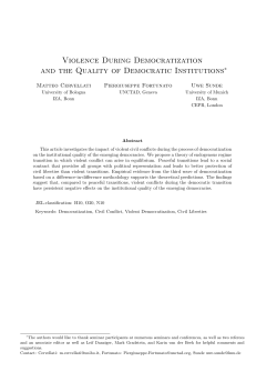 Violence During Democratization and the Quality of Democratic