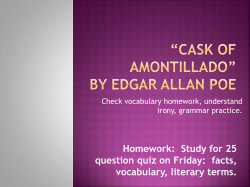 “Cask of Amontillado” by Edgar Allan Poe