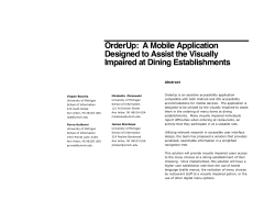 OrderUp: A Mobile Application Designed to Assist the Visually