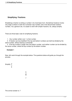 1.10 Simplifying Fractions