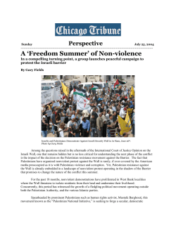 A `Freedom Summer` in Palestine.