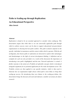 Paths to Scaling-up through Replication