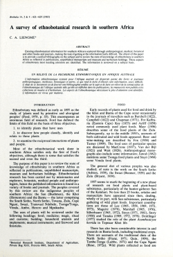 A survey of ethnobotanical research in southern Africa