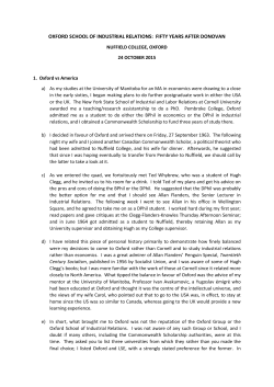 oxford school of industrial relations: fifty years